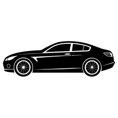 Obraz premium High Contrast Black Car Silhouette Vector for Print Logos Stickers and Digital Design
