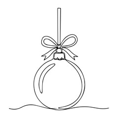 Line Art of a Christmas Bauble