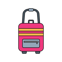 Baggage  lineal color line icon with white background vector stock illustration