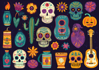 Dia de los muertos, cultural symbols and icons