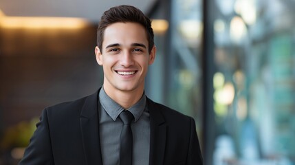 Businessman in office,modern interior background,copy space concept,mockup template.