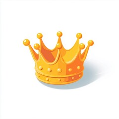 Crown icon,cartoon style,blue and gold colors,isometric illustration,white background,game design