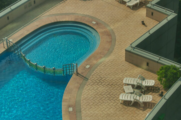 a hotel rooftop swimming pool in zhuhai china