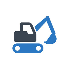 Industrial Excavator Vehicle Icon