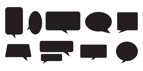 Set of different speech bubbles. Communication concept, Speak bubble text, vector set of flat message bubbles.   speech balloon, chat bubble  icon for apps and websites. eps 10 