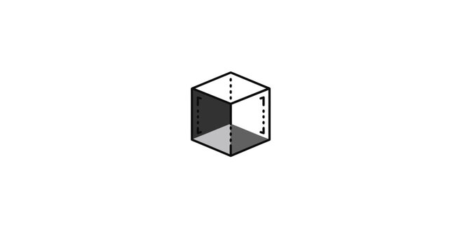 Cube illustration graphic design isometric shape geometric object three dimensional art rendering diagram on transparent background