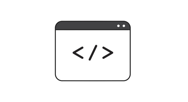 Web development coding programming html css javascript software developer technology code icon on transparent background
