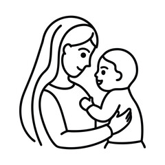Mother holding her child with love and affection
