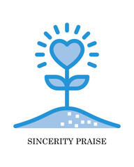 Sincerity Praise Icon - People and Community Glyph Blue Style