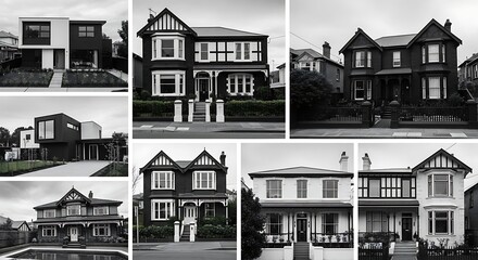 Collection of Black and White Houses.