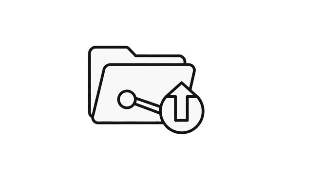 Folder upload file transfer data storage cloud computing document management icon digital technology on transparent background
