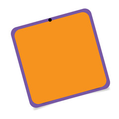 sticky post it note with red pushpin isolated on transparent background