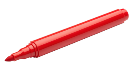 Red Marker Pen Close Up Studio Shot White Background