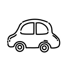 car icon vector illustration. Minimalist cat cartoon icon line art outline.