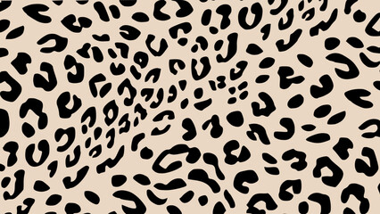 Beige and black leopard skin texture. Animal print background. Luxury wallpaper.