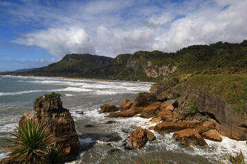 The Pancake Rocks are a coastal rock formation at Punakaiki on the West Coast of the South Island of New Zealand.
