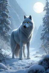 Obraz premium The Shining Lone Wolf