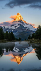 sunset over the mountains