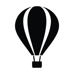 Simple black silhouette of a hot air balloon