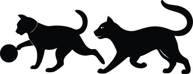 black silhouette vector illustration of a running