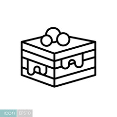 Classic Napoleon cake dessert vector icon