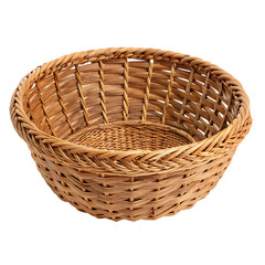 Fototapeta premium A single woven fruit basket isolated on a transparent background