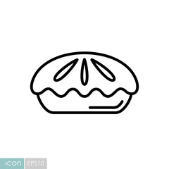 Delicious whole pie bakery vector icon