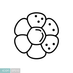 Freshly baked pull-apart buns line icon