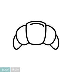 Fresh french croissant pastry vector icon