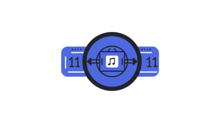 Music note icon media player application interface vector graphic design illustration element audio symbol on transparent background