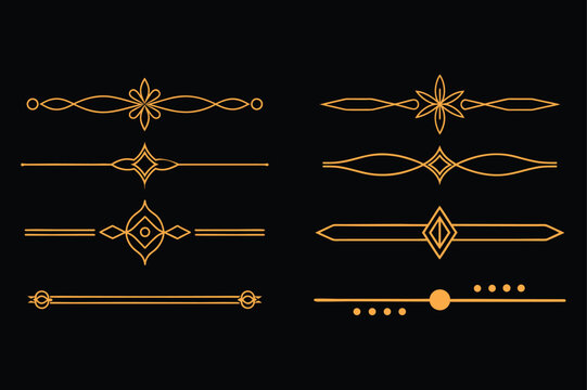 Gold Decorative Designs and Elegant Border Elements