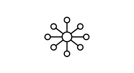 Network connection diagram illustration, node connection, data connection, communication network symbol on transparent background