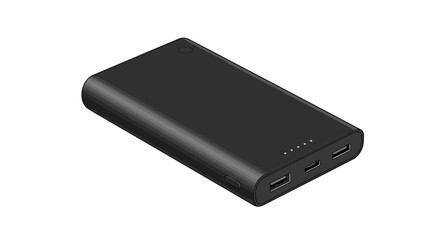 Portable power bank charger external battery pack phone charging device usb c power supply gadget accessory on transparent background