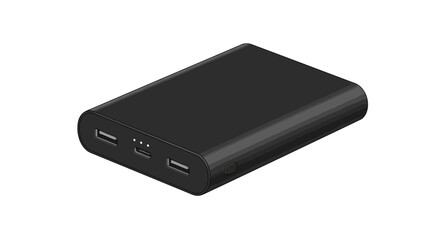 Portable charger power bank external battery pack phone charger mobile charging device power supply gadget on transparent background