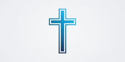 Obraz premium High-quality vector illustration of a simple cross outline, created with clean lines and solid or smooth gradient tones.