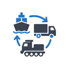 Intermodal Transportation Network Icon