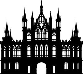 Victorian castle silhouette Vector Art © Nasima
