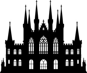 Fototapeta premium Victorian castle silhouette Vector Art