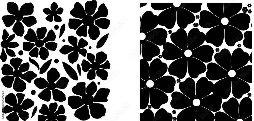 Poster vector seamless pattern with spots. modern repeating texture. fancy print with stylized flowers