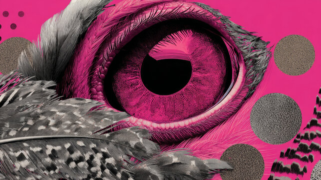 Surreal fashion collage art.