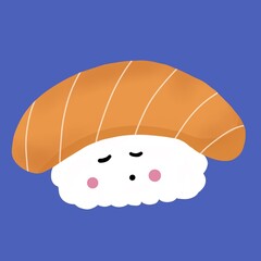 cute salmon sushi emoticon