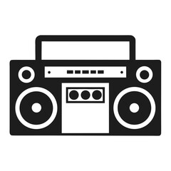 Retro boombox cassette player music device silhouette