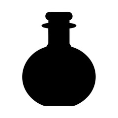 Black silhouette of a round bottom flask with a narrow neck silhouette