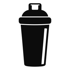 Black silhouette of a trash can with a lid and handle