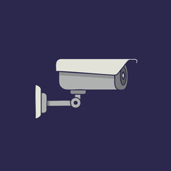 Security camera isolated on white with a 3D red metal wheelbarrow