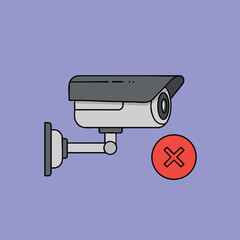 Security camera icon with a retro auto illustration, vintage car symbol on a blue background