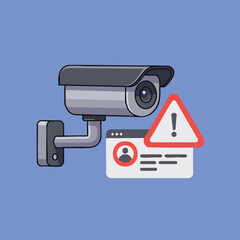 Security camera icon showing a CCTV system for video surveillance and protection