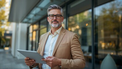 businessman with tablet computer