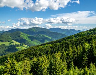 Obraz premium Lush mountain range panorama