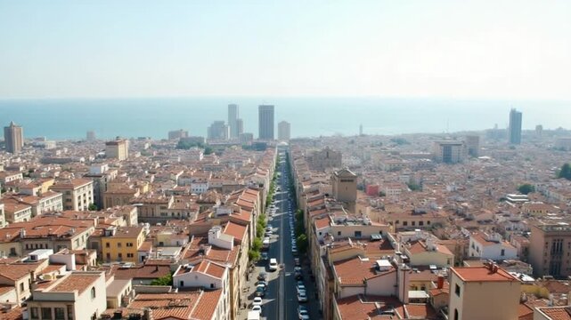 The city of barcelona from the top of a building
